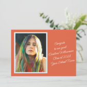 オレンはっきりしたジレトロス鮮やかト写真卒業 案内状 (スタンド正面)