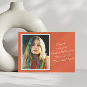 オレンはっきりしたジレトロス鮮やかト写真卒業 案内状