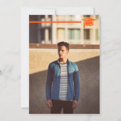 オレンはっきりしたジ卒業証明書及びキャップ卒業 招待状 (裏面)