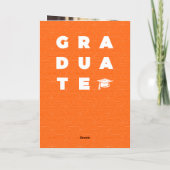 オレンはっきりしたジ卒業証明書及びキャップ卒業 招待状 (裏面)