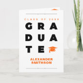 オレンはっきりしたジ卒業証明書及びキャップ卒業 招待状 (正面)