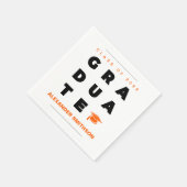 オレンはっきりしたジ大学院の手紙と帽子 スタンダードカクテルナプキン (角)