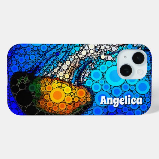 オレンはっきりしたジ海クラゲ海生名前をカスタムする Case-Mate iPhoneケース (裏面 (横))