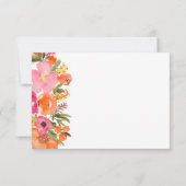 オレンはっきりしたジ花脚本ブライダルシャワー ノートカード (裏面)