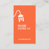 オレンはっきりしたジ電気工モダン業用カード 名刺 (正面)