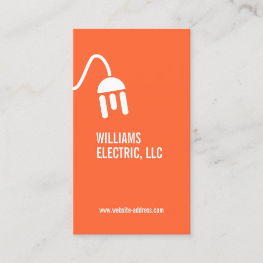 オレンはっきりしたジ電気工モダン業用カード 名刺 (正面)