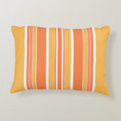 オレンはっきりしたジ黄ストライプ色 アクセントクッション (裏面)