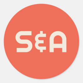 オレンはっきりしたジ&イエローレトロモノグラムの結婚ズ ラウンドシール