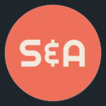 オレンはっきりしたジ&イエローレトロモノグラムの結婚ズ ラウンドシール<br><div class="desc">クラシック楽しむフォントと美しいカラーパレットを備えたおもしろいで明るい色のデザインでレトロなエレガンスを取り入れモダンる。</div>