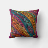 オレンはっきりしたジ、紫、青のジオメトリ クッション (裏面)