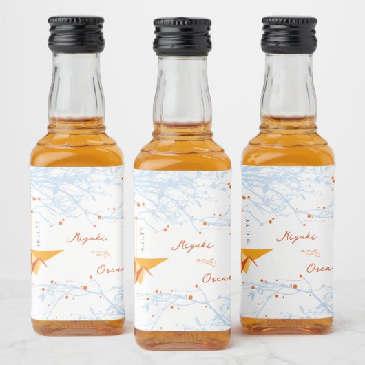 オレンぶら下がったジ折り紙紙クレーズアジア結婚ズ リキュールボトルラベル (ボトル)