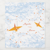 オレンぶら下がったジ折り紙紙クレーズアジア結婚ズ ワインラベル (シングルラベル)