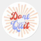 オレンやめジ紫やる気を起こさせるのレトロ ラウンドシール (正面)