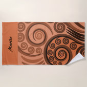 オレンアートジ – ブラウンコルシダ模様 ビーチタオル (正面)