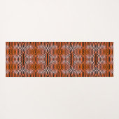 オレンエレガントサイケデリックジブラックタイガースキンプリント ヨガマット (裏面(横))