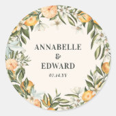 オレンエレガントシモダンミニマル結婚カン ラウンドシール (正面)