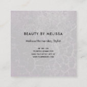 オレンエレガントジさびフローラオングレー美容師 スクエア名刺 (裏面)