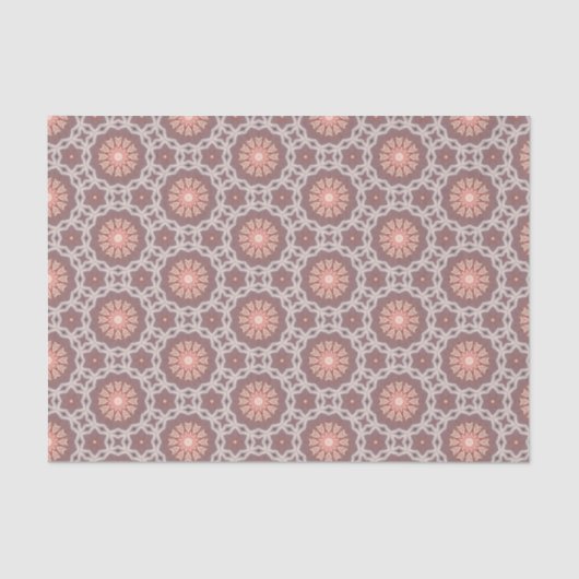 オレンエレガントジとトープの幾何モダンパターン 薄葉紙 (正面)