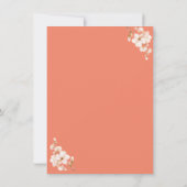 オレンエレガントジと金ゴールド結婚式招待状 招待状 (裏面)