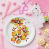 オレンエレガントジの花カスタマイズ – あなた自身 ペーパープレート (パーティー)