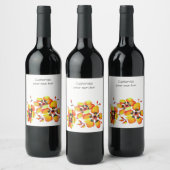 オレンエレガントジの花カスタマイズ – あなた自身 ワインラベル (ボトル)