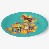 オレンエレガントジの花 – アクアカスタマイズ – あなた ペーパープレート (アングル)