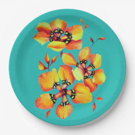 オレンエレガントジの花 – アクアカスタマイズ – あなた ペーパープレート