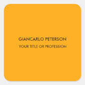 オレンエレガントジイエローミニマルプロフェッショナル スクエアシール (正面)