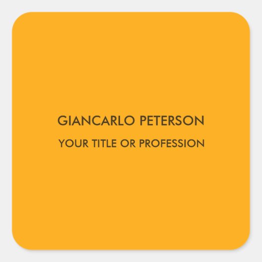 オレンエレガントジイエローミニマルプロフェッショナル スクエアシール (正面)