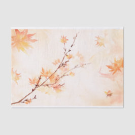 オレンエレガントジウォーターカラーメープル葉ズ秋秋 薄葉紙