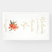 オレンエレガントジオの花結婚の歓迎 横断幕 (横)