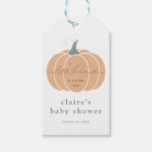 オレンエレガントジカボチャ秋ベビーシャワー賛成 ギフトタグ (正面)