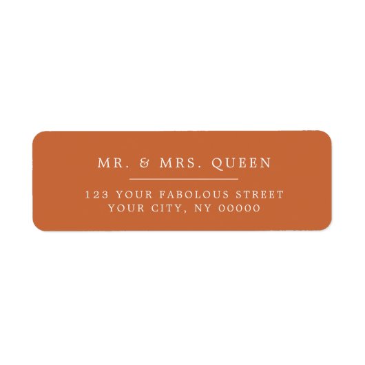 オレンエレガントジクラシックシンプル差出人住所 ラベル (正面)