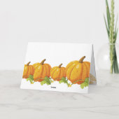 オレンエレガントジグリッターパンプキンハッピーサンクスギビング シーズンカード (裏面)