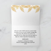 オレンエレガントジグリッターパンプキンハッピーサンクスギビング シーズンカード (内部)