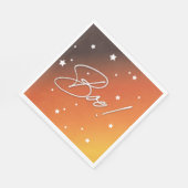 オレンエレガントジサンセット/ホワイトブー!ハローウィンパーティ スタンダードランチョンナプキン (角)