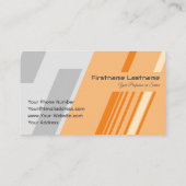 オレンエレガントジストライプグレーの抽象芸術 名刺 (裏面)