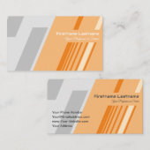 オレンエレガントジストライプグレーの抽象芸術 名刺 (正面/裏面)