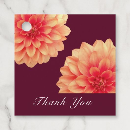 オレンエレガントジダリアスフラワーブルゴーニュ フェイバータグ (正面)