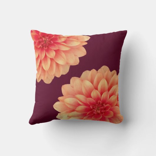 オレンエレガントジダリアスフラワーブルゴーニュ・モノグラム クッション (裏面)