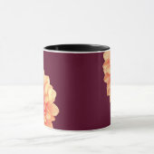 オレンエレガントジダリアスフラワーブルゴーニュ・モノグラム マグカップ (中央)