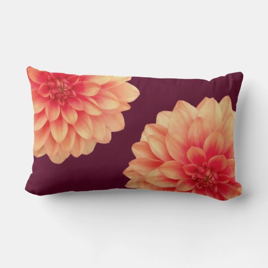 オレンエレガントジダリアスフラワーブルゴーニュ・モノグラム ランバークッション (裏面)