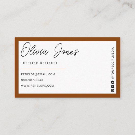 オレンエレガントジテラコッタブランディングモダントレンディー 名刺 (裏面)