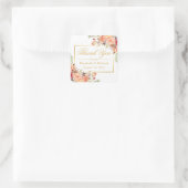 オレンエレガントジバラフローラ金ゴールドフレームありがとう スクエアシール (バッグ)