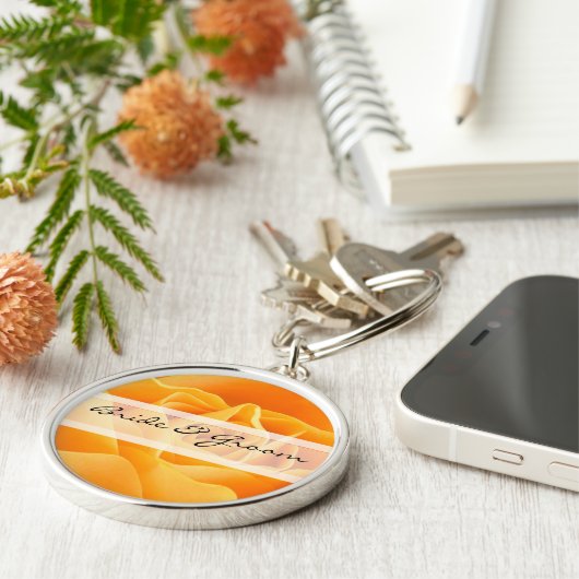 オレンエレガントジバラ結婚のキーチェーン キーホルダー (側面)