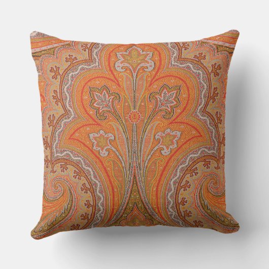 オレンエレガントジパリジャンペイズリー装飾用クッション クッション (裏面)
