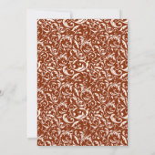 オレンエレガントジビクトリアンテラコタフローラ結婚ズ 招待状 (裏面)