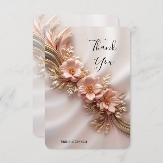 オレンエレガントジピーチフローラサンキューカード サンキューカード (正面/裏面)