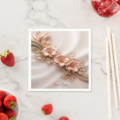 オレンエレガントジピーチフローラナプキンス スタンダードカクテルナプキン (インサイチュ)