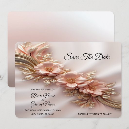 オレンエレガントジピーチフローラ保存日 セーブザデート (正面/裏面)